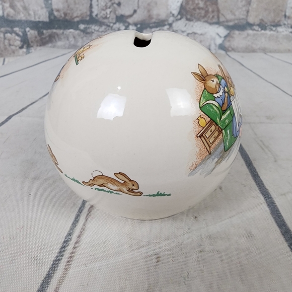 Royal Doulton Bunnykins Money Ball Bank Afternoon Tea Party 3" High - Picture 7 of 9